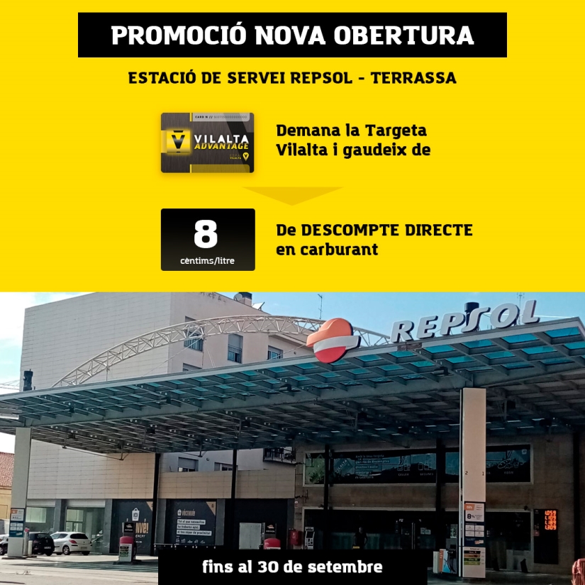 Amb la VILALTA CARD gaudiràs de 8 cèntims de descompte Amb la VILALTA CARD gaudiràs de 8 cèntims de descompte