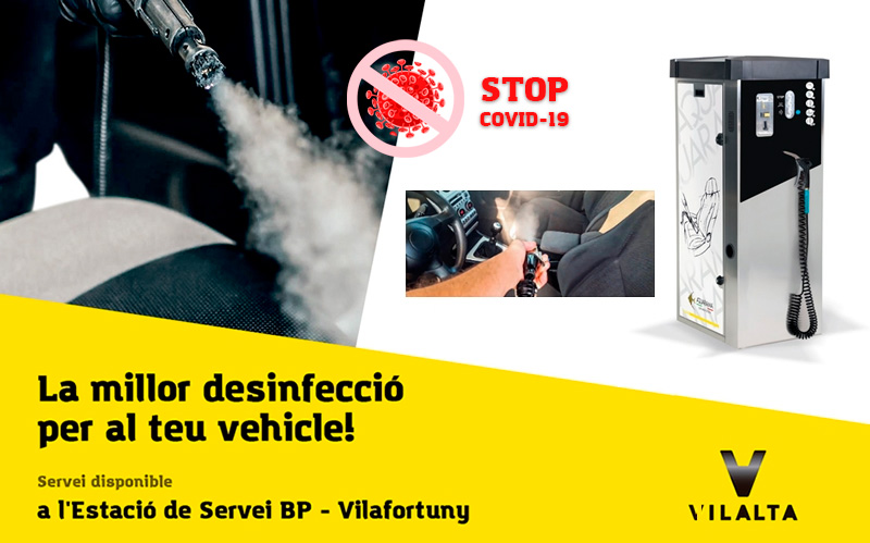 Habilitamos un nuevo servicio de desinfección de vehículos en la Estación de Servicio BP de Vilafortuny